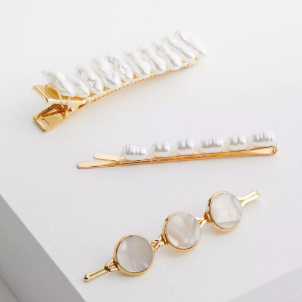 Torrid - Pearl Barrette Set in Gold​​​​​​​
